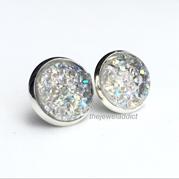 3 for 15🎀smokey Crystal Druzy style earrings - Picture 5 of 5